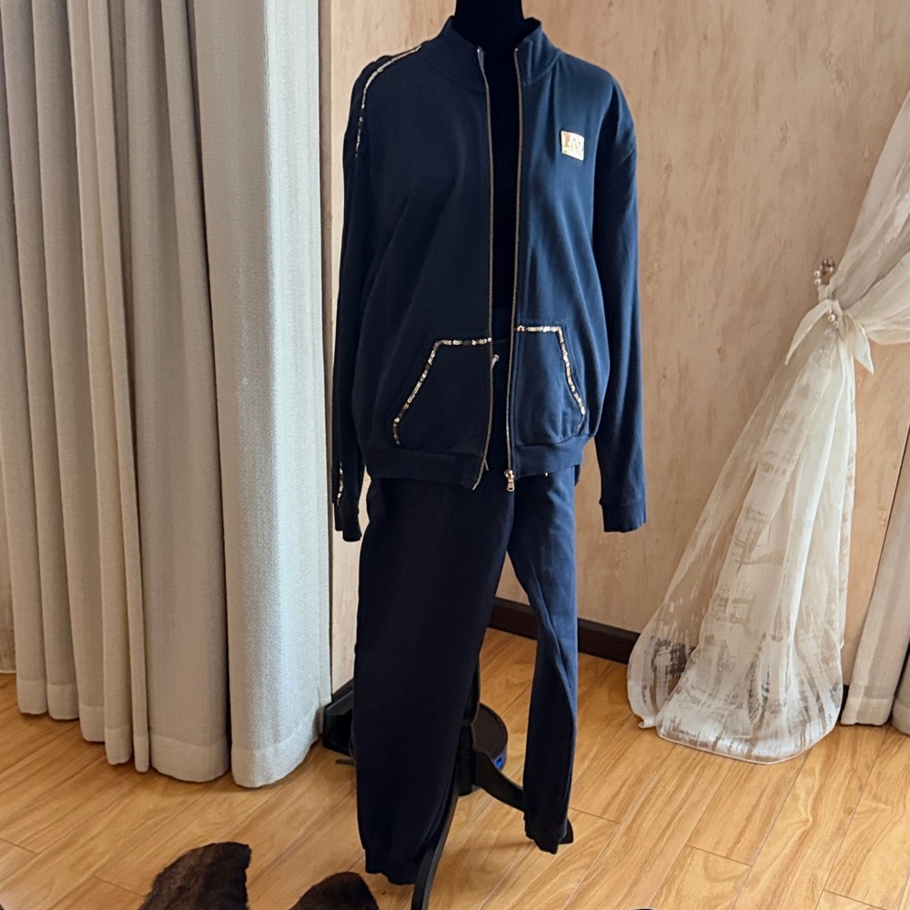 Emporio Armani Gray Jacket with Gold Logo